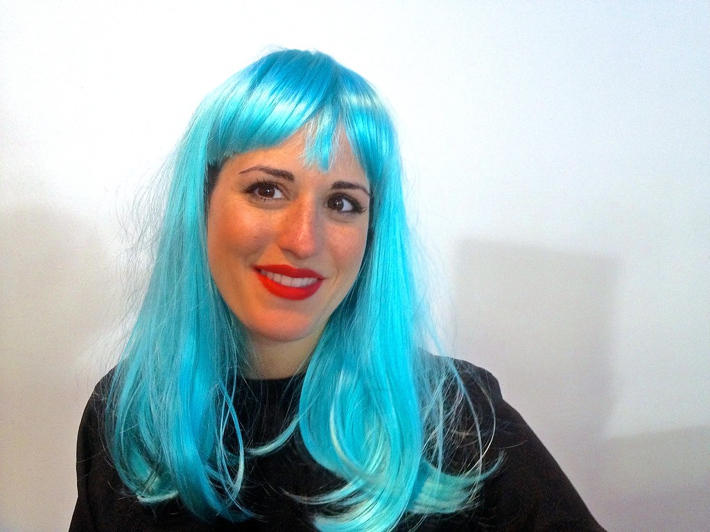 human hair blue wigs