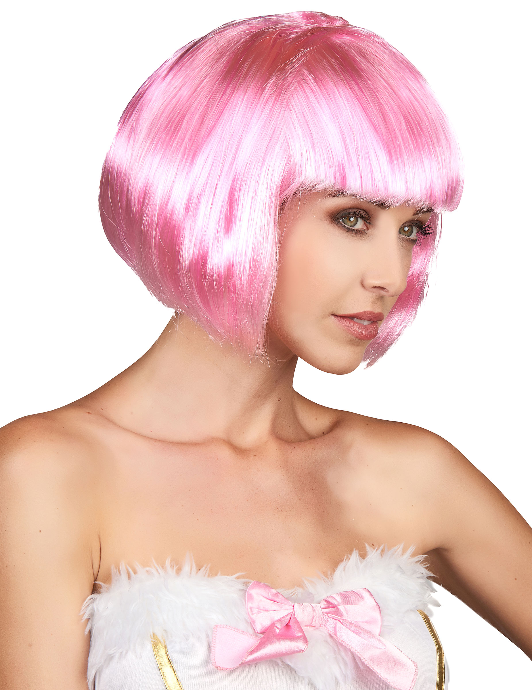 Как носить розовый парик