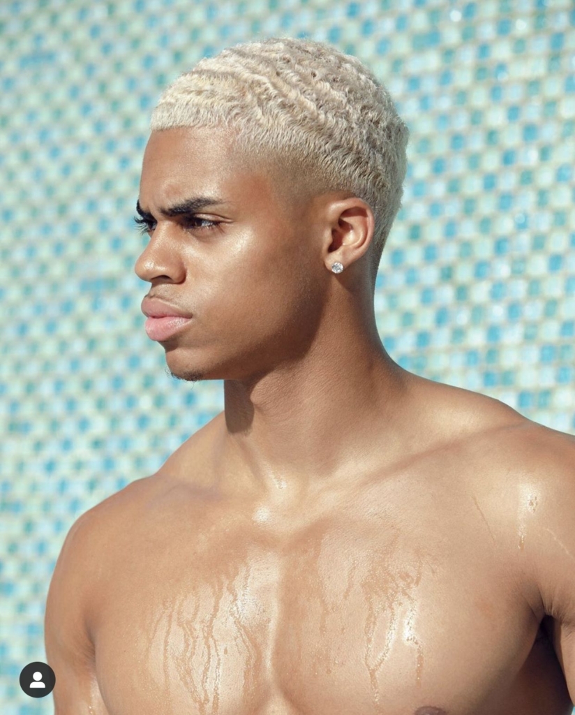 black person with blond hair